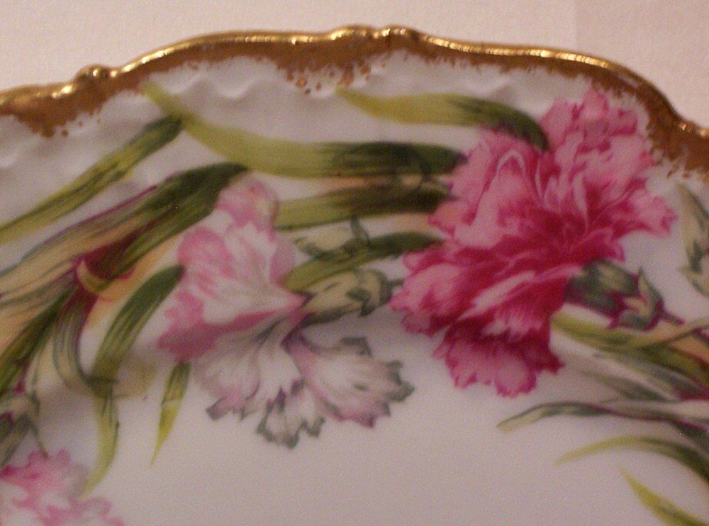 Vintage Limoges Plates Set of 5 Hand Painted Carnations Vintage Limoges Plates Set of 5 Hand Painted Carnations