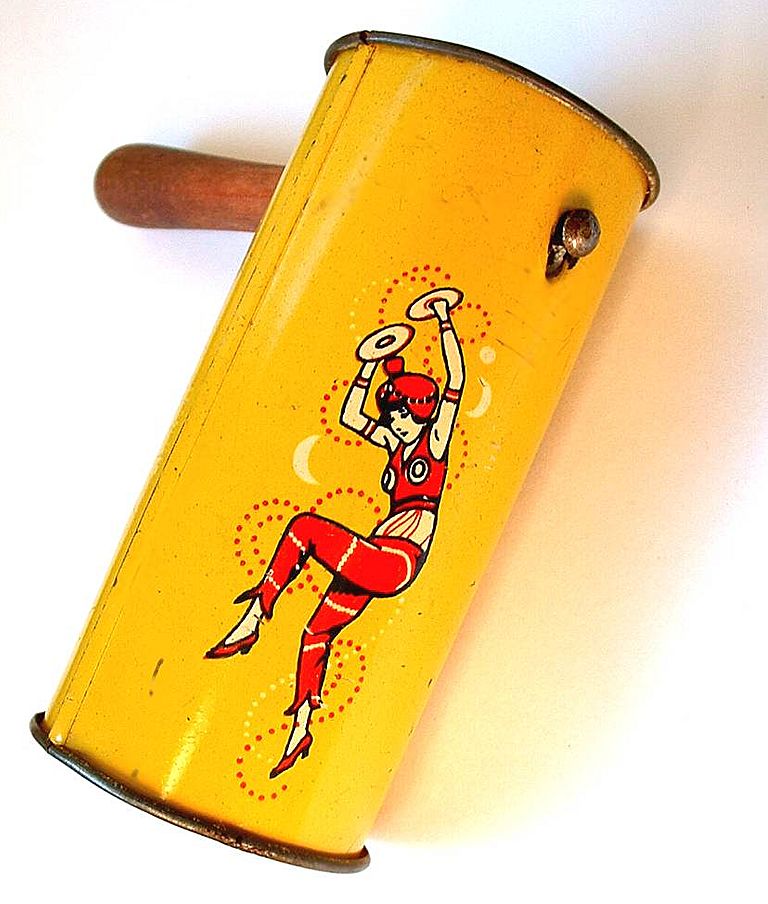 RARE Art Deco Tin Litho NOISEMAKER Party Noise Makers Early T. Cohn, WOOD Handles c.1920s! RARE Art Deco Tin Litho NOISEMAKER Party Noise Makers Early T. Cohn, WOOD Handles c.1920s!