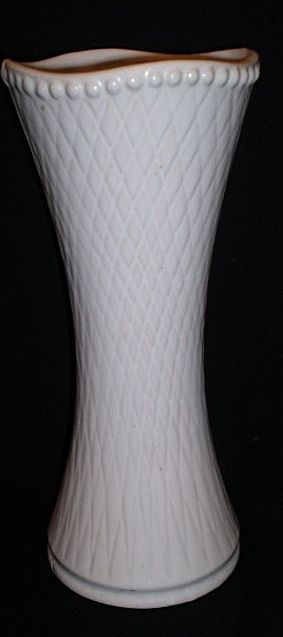 MCCOY "Antique Curio" 14 1/2" Tall White Vase - Grapes & Leaves MCCOY "Antique Curio" 14 1/2" Tall White Vase - Grapes & Leaves