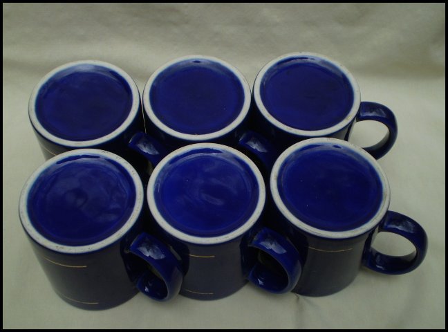 Maxwell House Coffee - Set of Six Cobalt Blue Advertising Mugs Maxwell House Coffee - Set of Six Cobalt Blue Advertising Mugs