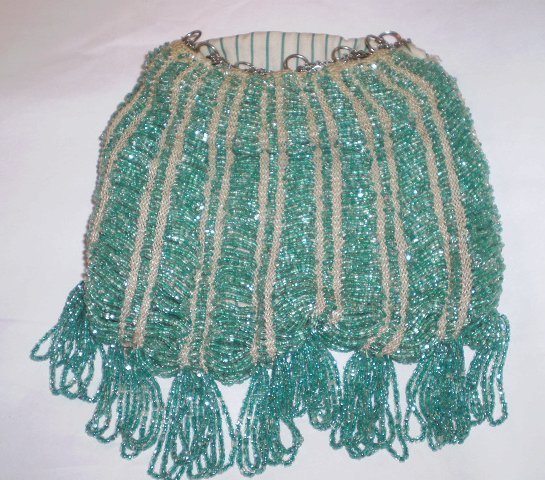 Turquoise Beaded Flapper Purse Bag Reticule - Free Shipping Turquoise Beaded Flapper Purse Bag Reticule - Free Shipping