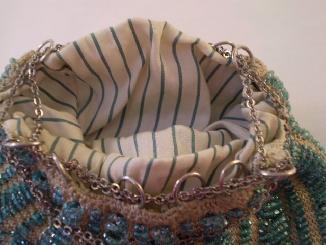 Turquoise Beaded Flapper Purse Bag Reticule - Free Shipping Turquoise Beaded Flapper Purse Bag Reticule - Free Shipping