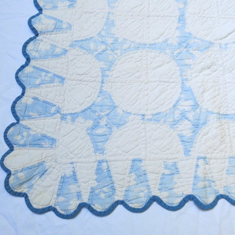 Vintage Original 1930 Handmade Blue & White Baby Quilt Vintage Original 1930 Handmade Blue & White Baby Quilt