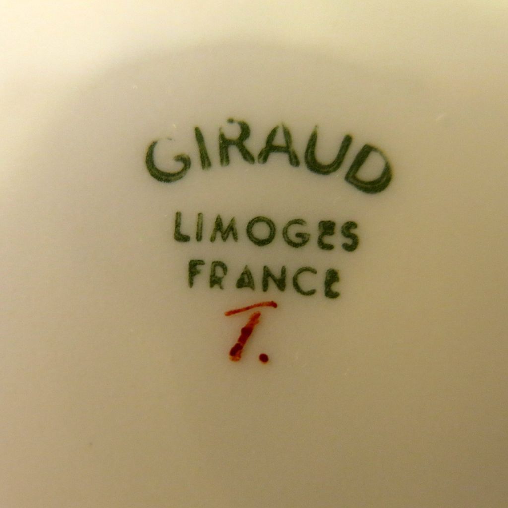 Limoges Plate with Handles & Hand Painted Poppies Giraud Limoges Plate with Handles & Hand Painted Poppies Giraud