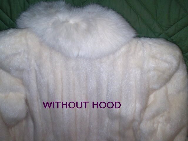 Full Length White Mink Fur Coat with Detachable Mink Hood Full Length White Mink Fur Coat with Detachable Mink Hood