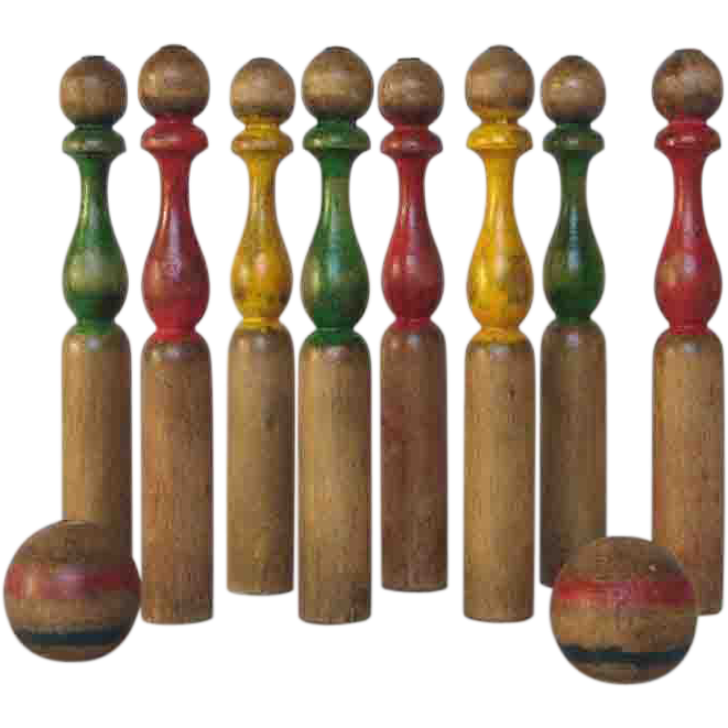 Wooden French Skittles Set / Bowling Set/ Jeu de Quilles from ...