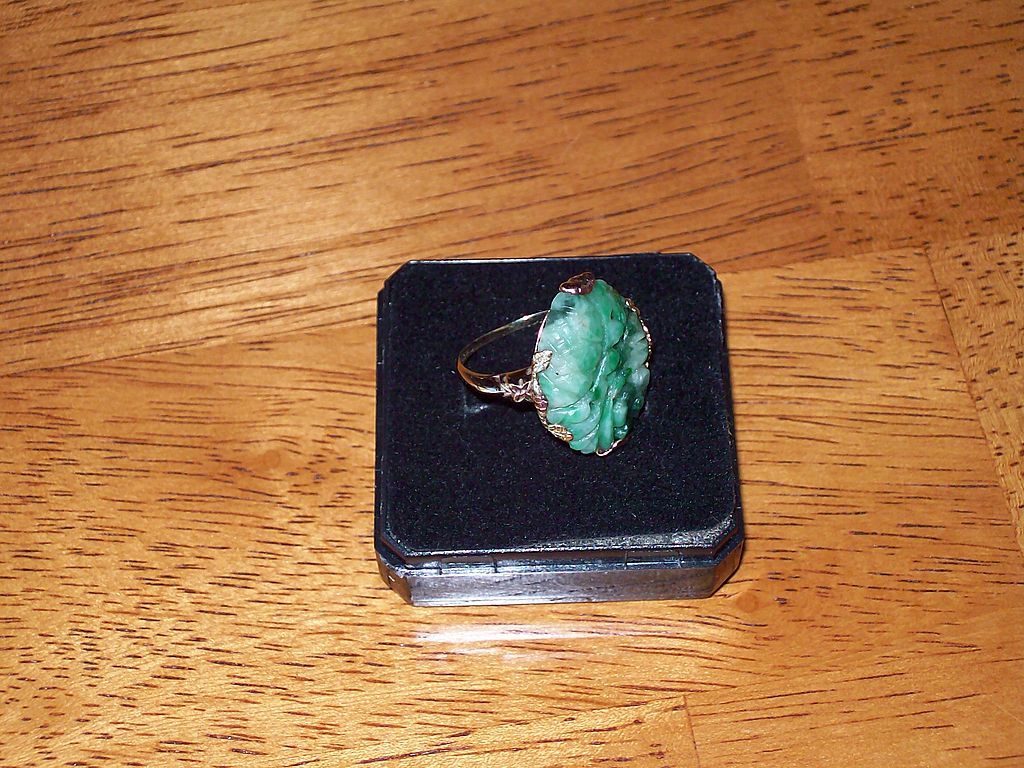 Jadeite and Tri Colored 18 Karat Gold Estate Ring - Circa 1920 Jadeite and Tri Colored 18 Karat Gold Estate Ring - Circa 1920