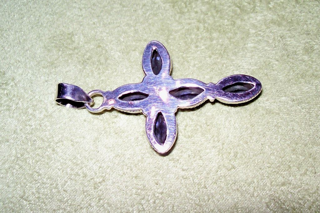 Tanzanite and Sterling Silver Cross Tanzanite and Sterling Silver Cross