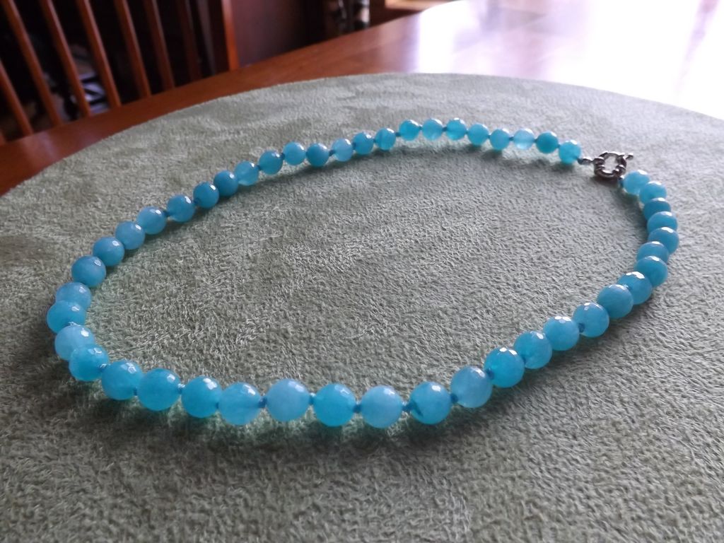 Faceted Brazilian Aquamarine Beaded Necklace Faceted Brazilian Aquamarine Beaded Necklace