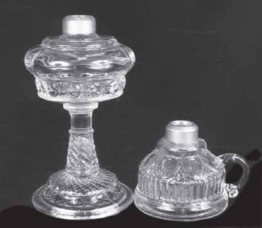 vintage glass oil lamp base