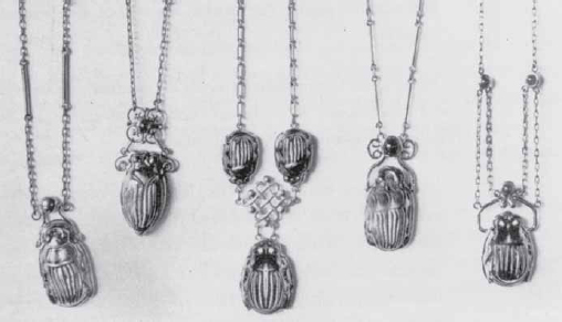 Antique Louis Comfort Tiffany Scarab Bespoke Necklace -  Israel