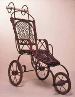 antique wicker doll buggy