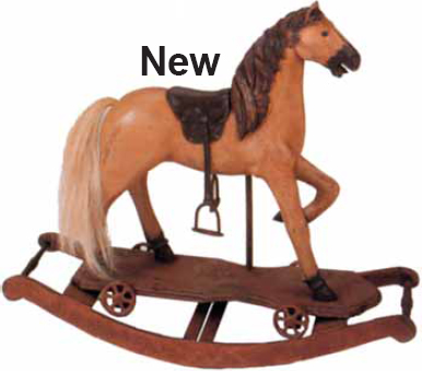 old plastic rocking horse