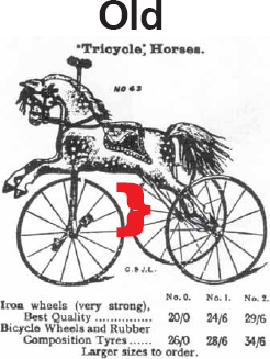 antique reproduction horse tricycle