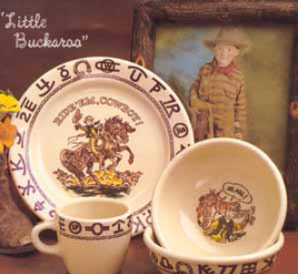 Wallace Westward Ho Rodeo Western Theme Coffee Cup - Set of 3