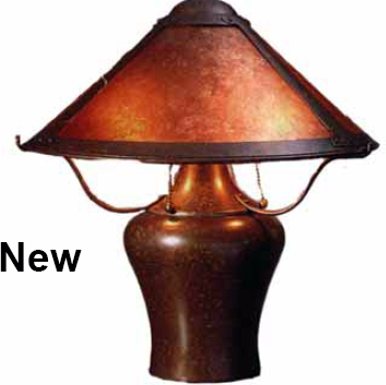 Copper Base Lamp with Mica Shade