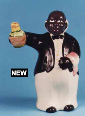 Black Americana Figural Butler Decanter Copied