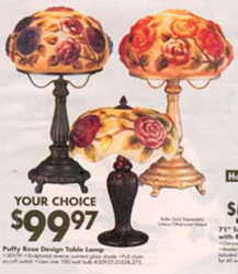 Pairpoint Puffy Lamp Copies Sold a Lowes