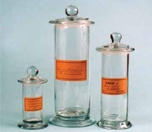 French Glass Apothecary Jars, a Pair - Ruby Lane