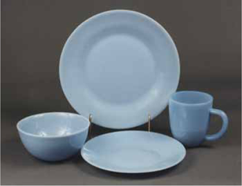More New Opaque Blue Glass - Table Settings