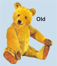 A German teddy bear 1910-1920s, with golden yellow mohair, closely