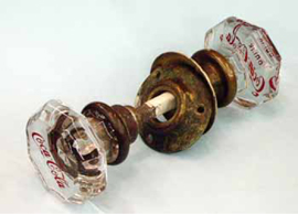 Old Doorknobs Etched with Collectible Names and Trademarks