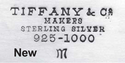 Tiffany & Co Inc.: sterling silver marks, hallmarks, history, dates