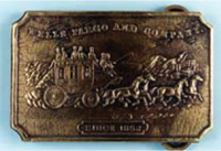 Vintage Pony Express Solid Brass Belt Buckle