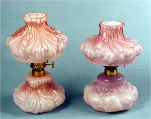 Vintage Glass Floral Hurricane Lamp. - Ruby Lane