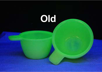 Gooseberry Patch Jadeite Measuring Cups : 1 cup and 1/3 cup