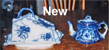 English Flow Blue Togo Plate - Ruby Lane