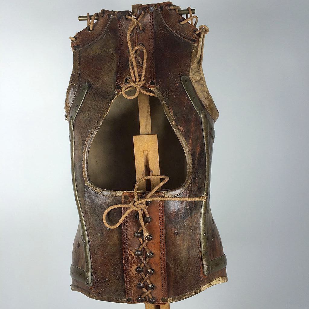 19th. Rare French Child leather Medical Scoliosis Corset Brace Display ...