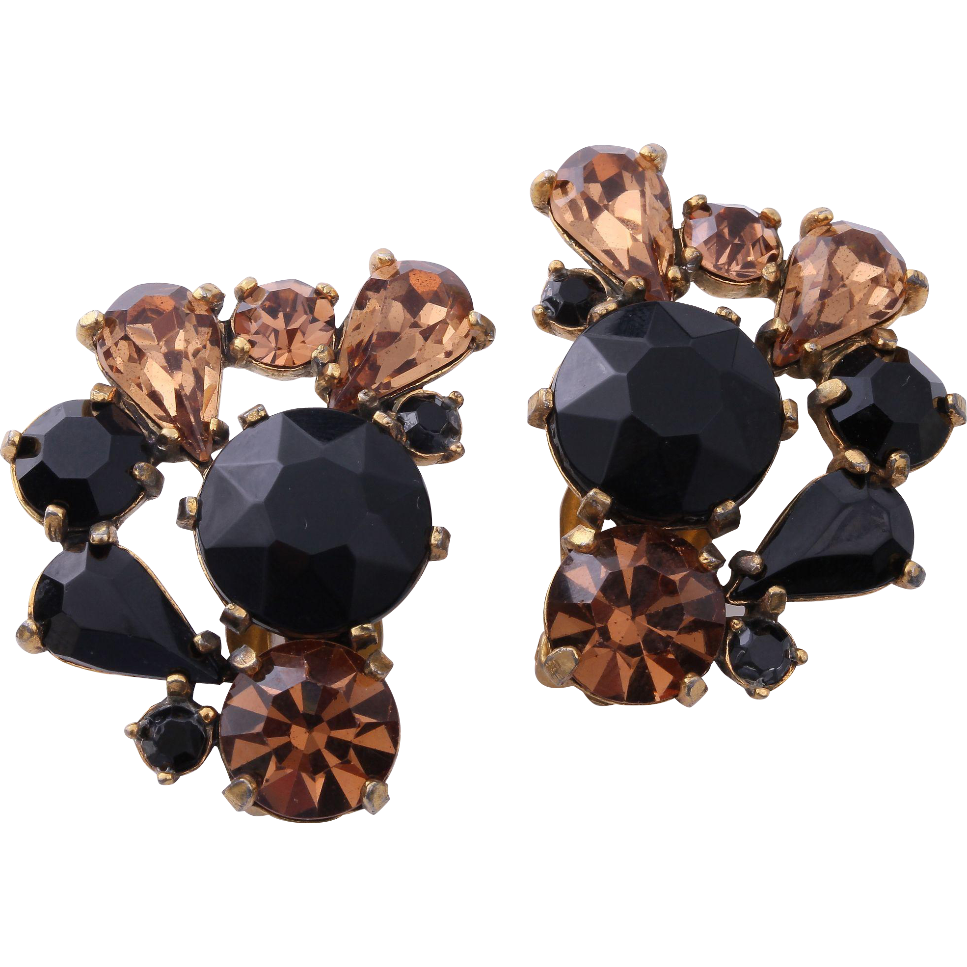 Schiaparelli Signed Classic Rhinestone Earrings, 1949-1955 from ...