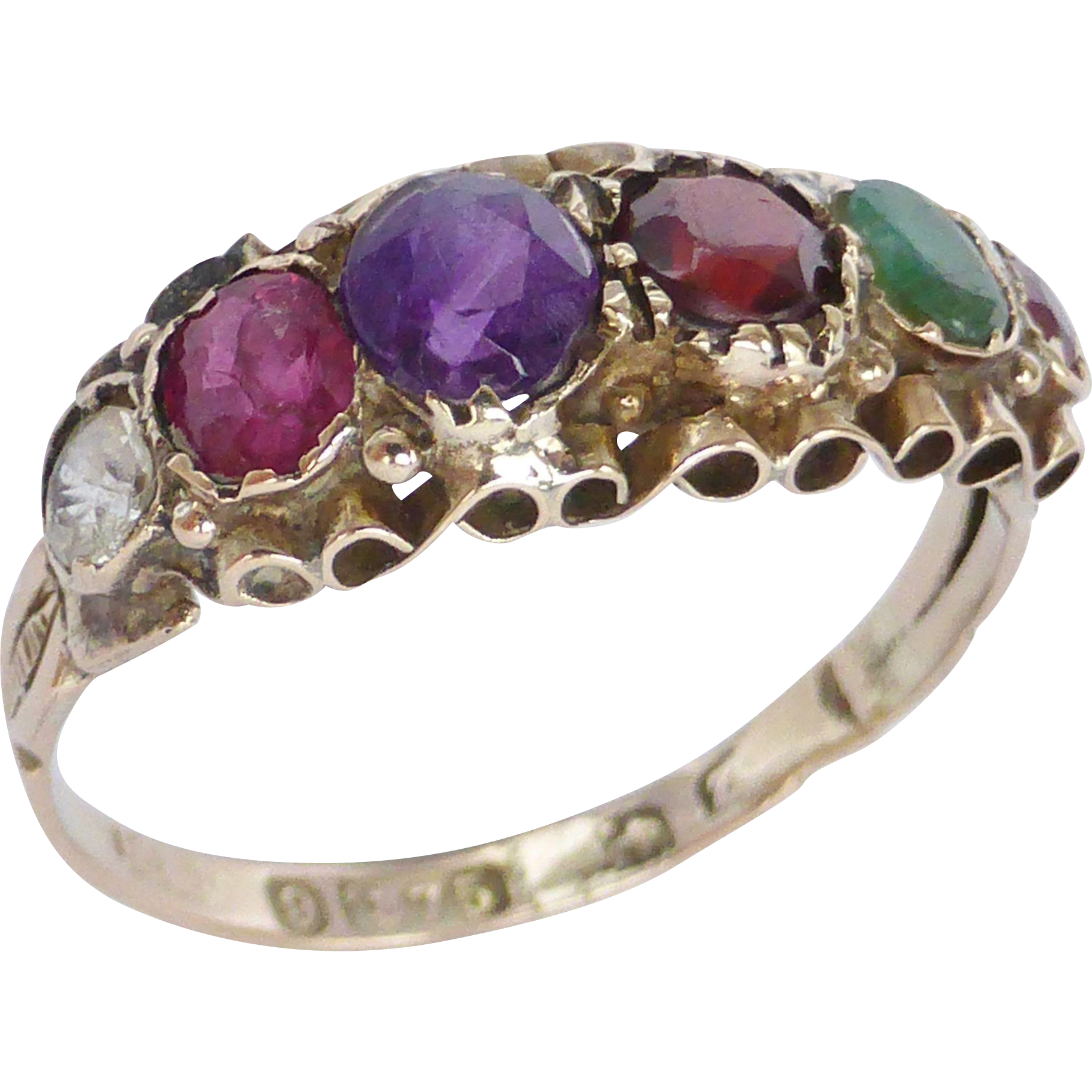 Antique Victorian 9k 9ct Gold Acrostic 'REGARD' ring from beryl-lane on ...