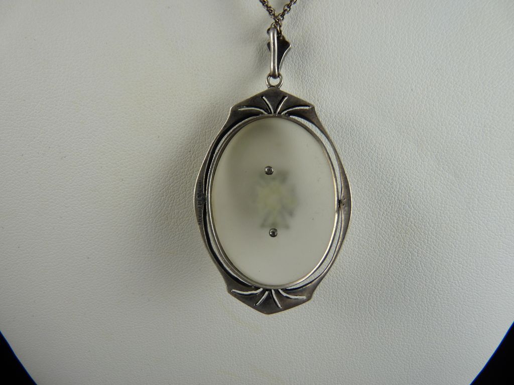 Camphor Glass Pendant Sterling Marcasites Art Deco Germany from ...