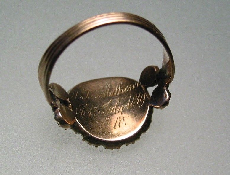 Antique Georgian Gold Jet Mourning Ring Inscription c1819 from ...