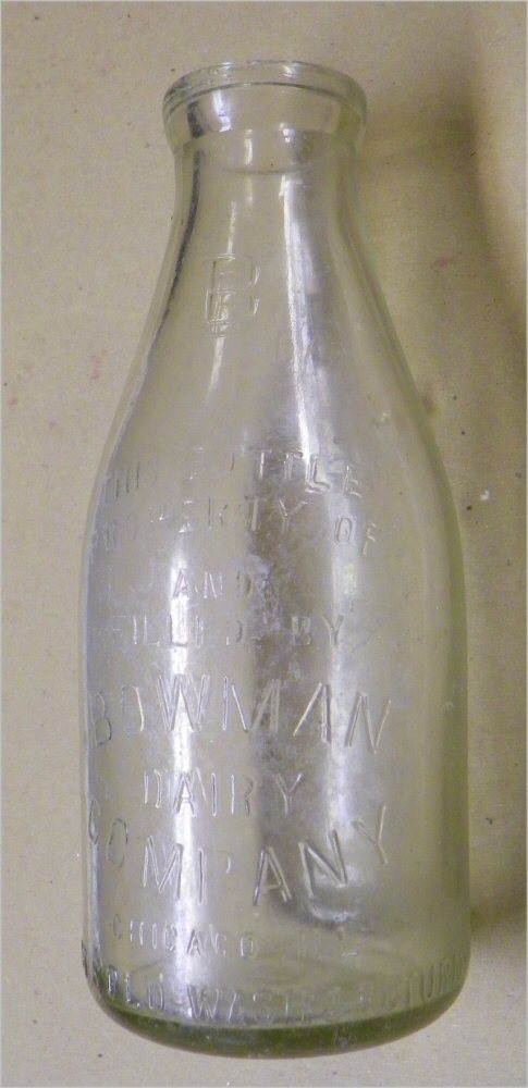 SALE: Bowman Dairy Returnable Qt. Milk Bottle - Chicago -Vintage from ...