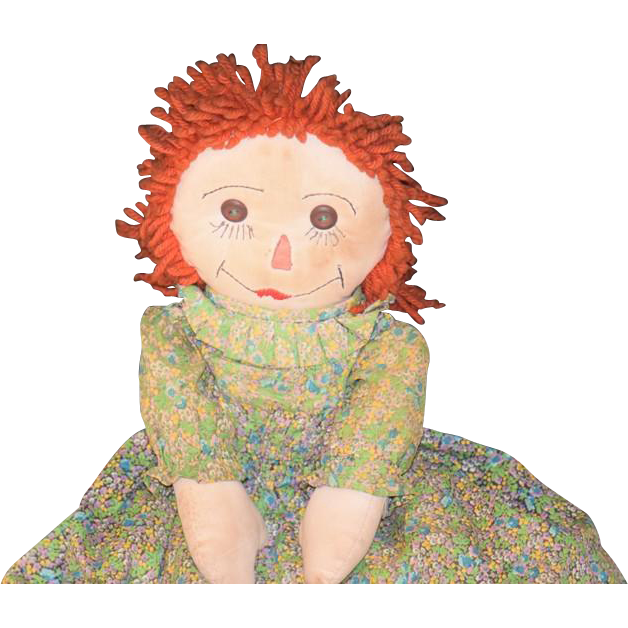 Old Doll Raggedy Ann Cloth Doll Rag Doll from oldeclectics on Ruby Lane