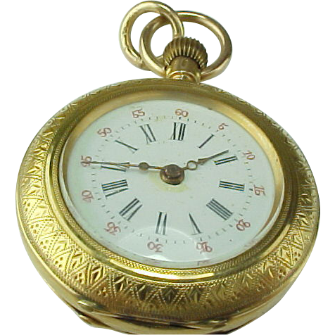 Antique Swiss Locle 14K Gold Pocket Watch /Pendant from ...