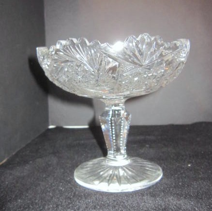 Crystal Cut Footed Candy Dish/Compote from somethingwonderful on Ruby Lane
