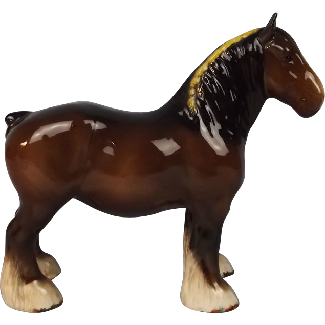 Beswick Porcelain Figure Of Shire Horse In Brown Gloss No. 818 from ...