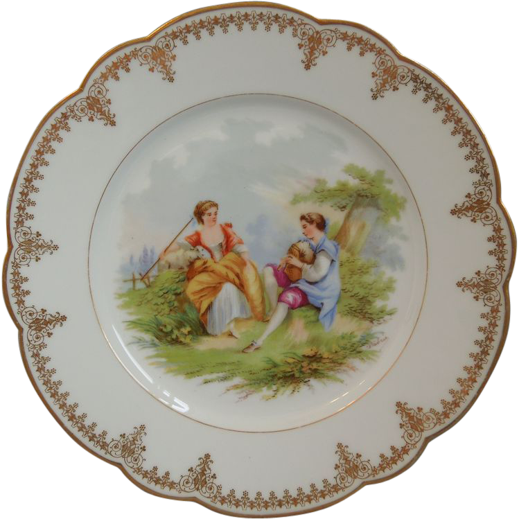 Antique~ French St. Cloud Sevres Porcelain Plate~ Courting from ...