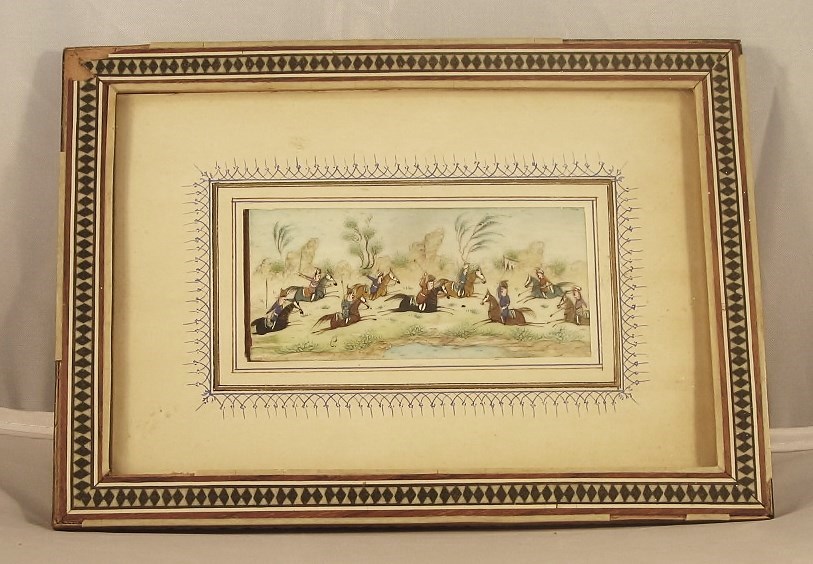 Persian Miniature Painting on Bone POLO PLAYERS from glassloversgallery ...