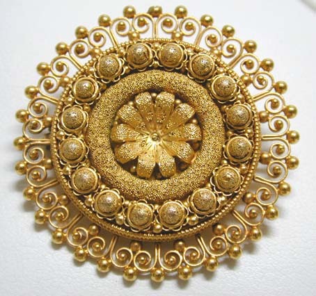 Unsigned Castellani Etruscan Revival Granulated 18K Brooch from ...