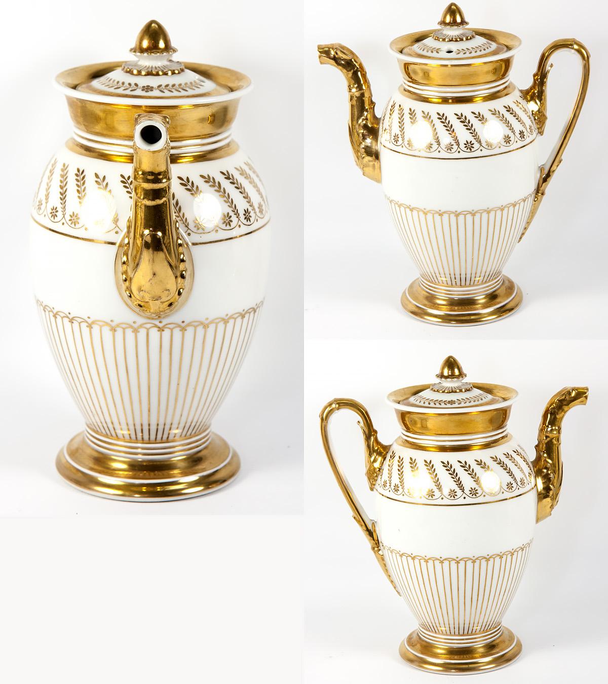 Antique French Old Paris Porcelain French Empire Era Tea & Chocolate