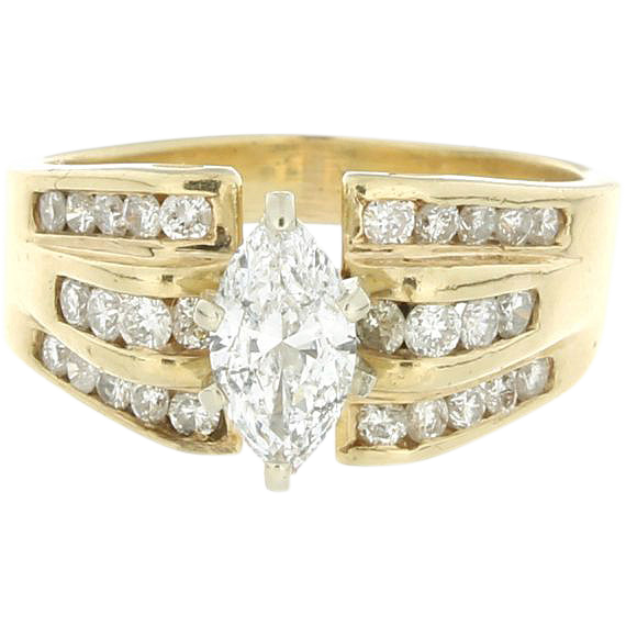 Vintage 14K Marquise Diamond Ring from artisansalcove on Ruby Lane