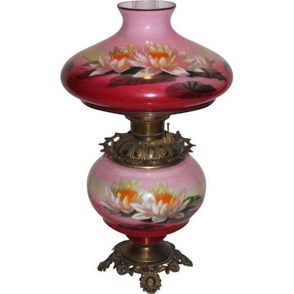 Wonderful RARE Gone with the Wind Oil Lamp ~Hand Painted Masterpiece ...