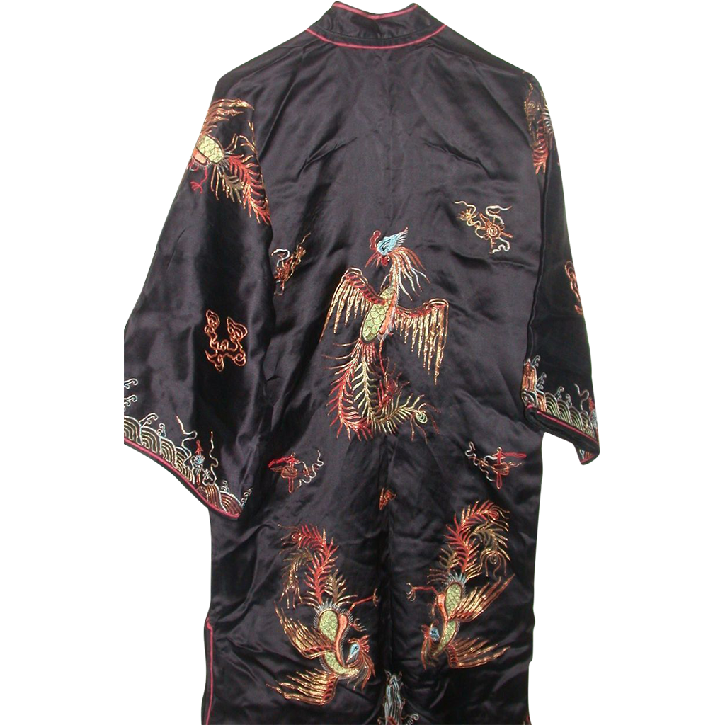 Magnificent Ceremonial Silk Robe, C. 1940, Elaborate Adornment from ...