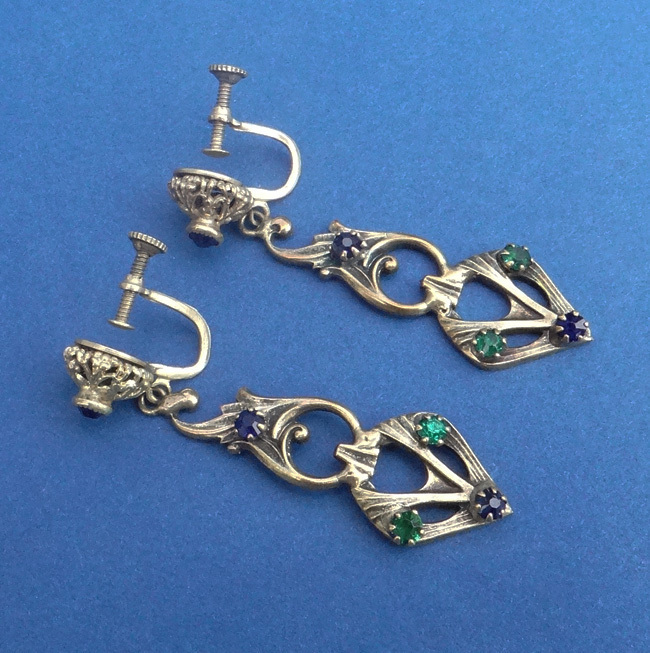 Long Antique Art Nouveau Screw Back Drop Earrings from catgre2157 on ...
