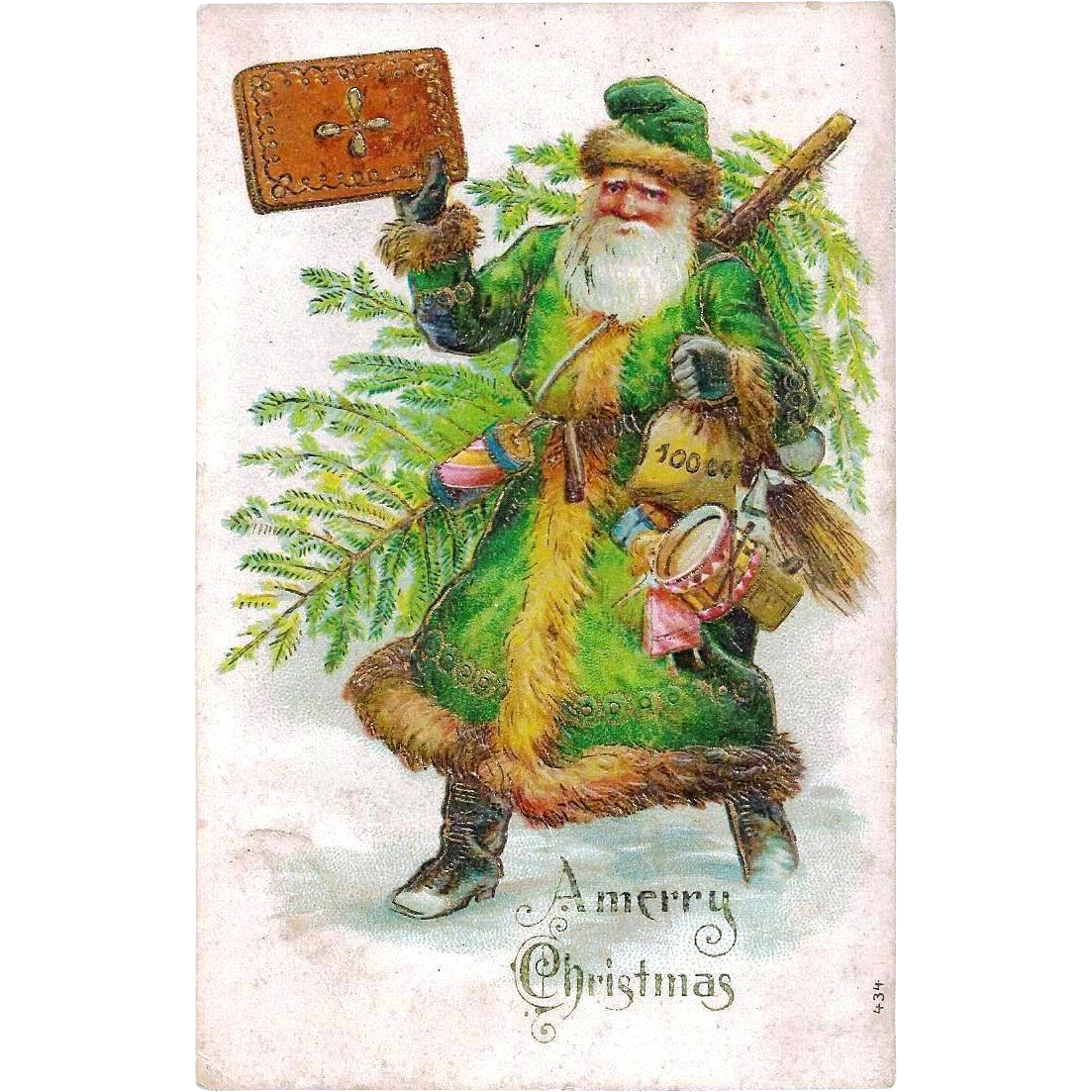 Late Victorian CHRISTMAS Father Christmas / Santa Claus / Saint from ...